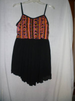 New, Very Special Black Skating Leotard Dress with Sequences, Size L