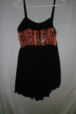 New, Very Special Black Skating Leotard Dress with Sequences, Size L