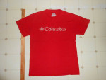 Columbia Front Graphic Red Crew Neck T-Shirt, 100 Cotton, Size M