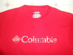 Columbia Front Graphic Red Crew Neck T-Shirt, 100 Cotton, Size M