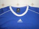 Men's Adidas Short Sleeve Crew Neck T Shirt, Blue W/White, Size 44/46