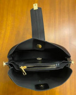 Faux Leather Casual Bucket Bag with Shoulder Strap