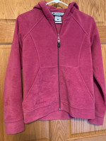 Women's Columbia Pink Polar Fleece Zip Hooded Jacket size Small