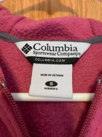 Women's Columbia Pink Polar Fleece Zip Hooded Jacket size Small