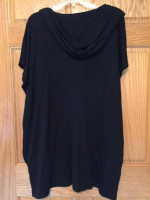 NEW - Ladies Women's Black Hooded Beach Cover Up