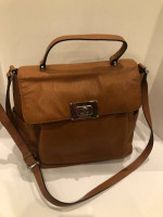 Michael Kors Chestnut Brown TurnLock Crossbody Handbag Purse