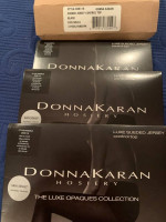 9 black small petite Donna Karan Panty Hose