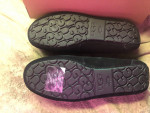 Brand New UGG Men's Suede Black Leather Moccasin Slippers (Size 11)