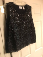 Ladies black sequin tank XL NWOT