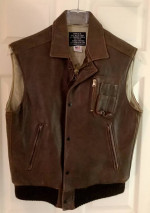 VINTAGE 1986 AVIREX LTD Leather Flight Vest - NEW!