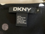 Women's DKNY Petite Small Black/White Design Sleeveless Shirt Blouse