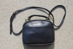 VTG COACH 9991 LUNCH BOX BLACK LEATHER ZIP TOP SATCHEL X-BODY USA BLAC