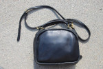 VTG COACH 9991 LUNCH BOX BLACK LEATHER ZIP TOP SATCHEL X-BODY USA BLAC