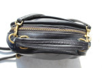 VTG COACH 9991 LUNCH BOX BLACK LEATHER ZIP TOP SATCHEL X-BODY USA BLAC