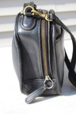 VTG COACH 9991 LUNCH BOX BLACK LEATHER ZIP TOP SATCHEL X-BODY USA BLAC