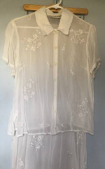 White Sheer 2 Piece Long Dress size Medium