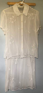 White Sheer 2 Piece Long Dress size Medium