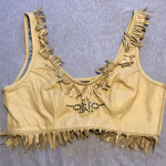VINTAGE HARLEY DAVIDSON LEATHER FRINGE TOP SIZE 36/8 BEIGE