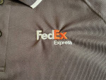 FedEx Express Dark Gray & White Polo Shirt Size L