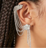 Rhinestone Box Chain Ear Cuff