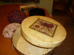 Rose Themed Hat Box & 3 Designer Vintage Hats