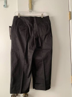 NWT Sandro Black Size 12 Slender Look Capri Cotton Pants