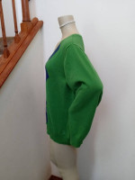Womens 3XL IZOD Argyle Sweater V Neck Pullover Green Cotton