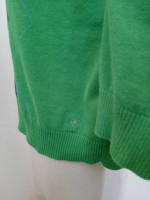 Womens 3XL IZOD Argyle Sweater V Neck Pullover Green Cotton