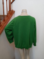 Womens 3XL IZOD Argyle Sweater V Neck Pullover Green Cotton