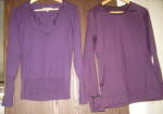 2 Womens Long-Sleeved Purple Tops. Lot for $10. Or Each: