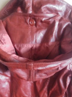 Retro1970's Vintage Long Belted Leather Coat/Trench w/Removable Hood