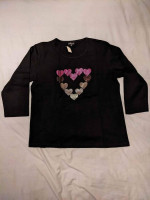 Women's XL Black Heart Top