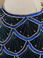Blue Beaded and Sequin Top