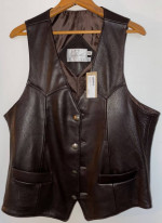 Jose Luis Western Wear Lambskin Leather Vest 46 LARGE Chocolate