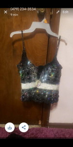 Crocheted skirt, top, leggings