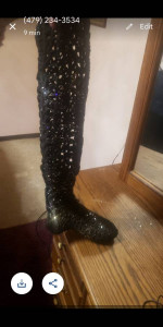 Crocheted skirt, top, leggings
