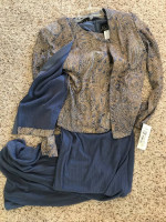 ALEX EVENING GOWN DRESS & JACKET SHIMMERING