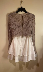 Worn Once Formal White & Gold 2pc Dress