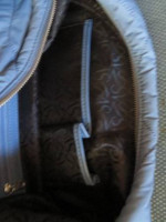 Simply Vera Wang quilted purse /tote, light blue, multiple pockets