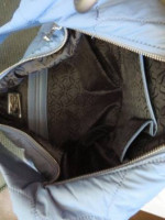Simply Vera Wang quilted purse /tote, light blue, multiple pockets