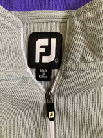 Men’s large FootJoy Gray Purple White Golf 1/4 zip ~ Green Oaks CC