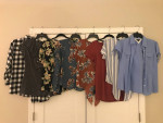 Womens Shirts Short & Long Sleeve Tops Clothing Lot Of 8 Size Small