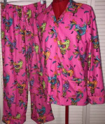 Nick & Nora Partridge in a Pear Tree Pink Poly PJ Set Youth 14/16