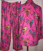 Nick & Nora Partridge in a Pear Tree Pink Poly PJ Set Youth 14/16