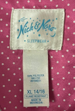 Nick & Nora Partridge in a Pear Tree Pink Poly PJ Set Youth 14/16