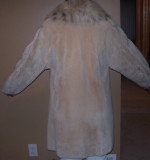 Sheared Beaver Fur With Lynx Collar Cream Beautiful Like New!