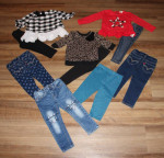 10 Pc. Dillard's Toddler Girl SIZE 2T Tops Leggings & Jeans Lot