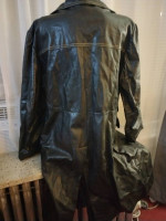 Vintage Saxony Leather Coat Trenchcoat Men's Size 46 Large