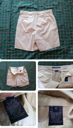 Women's 12 W 32 Ralph Lauren Khaki Tan Golf Shorts Zip Fly 4 Pockets