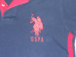 Men's US POLO ASSN Blue Sh Sleeve 3 Button Collar Shirt Lg Red Pony,M